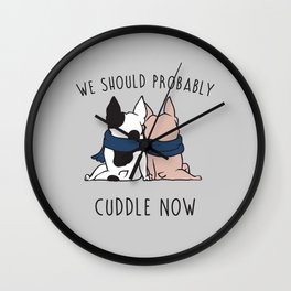 Cuddle Now Frenchie Wall Clock