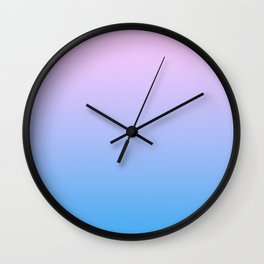 Pink Blue Ombre Gradient Cute Pattern Wall Clock