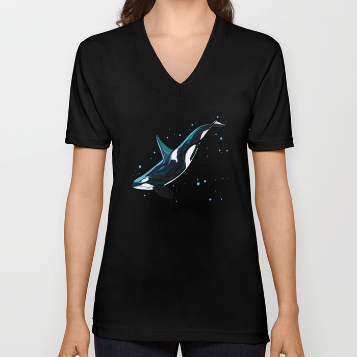Killer Whale Orca V Neck T Shirt