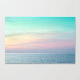 Pastel retro Malibu VII calm ocean & sky Canvas Print