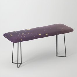 Amethyst Color with Sparkling Gold Stars Bench