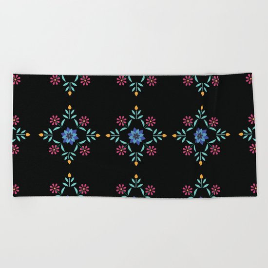 Floral Pattern 2 Beach Towel