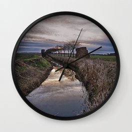 Landscape of The Marsh At Sundown Wall Clock
