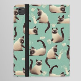 Bad Siamese Cats Knocking Stuff Over iPad Folio Case