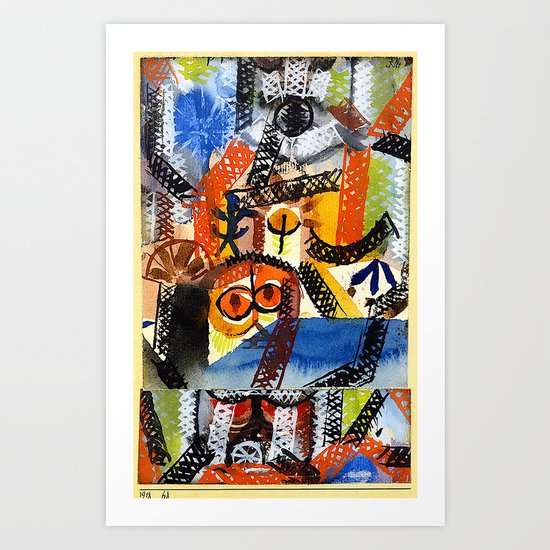 Barbaric Composition By Paul Klee Vintage Painting Art Print By