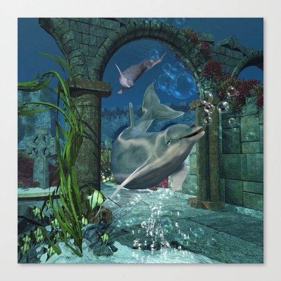 Wonderful dolphin Canvas Print