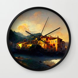 Sunset on the Italian Riviera Wall Clock