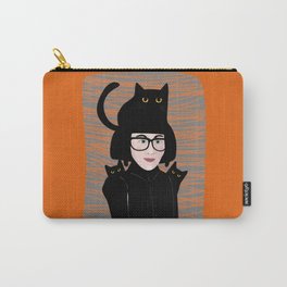 Black Cat Lady in Black Carry-All Pouch