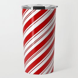 winter holiday xmas red white striped peppermint candy cane Travel Mug