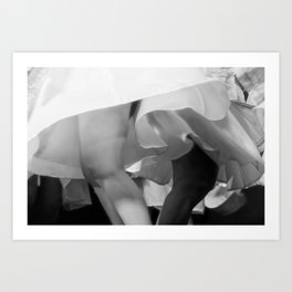 Elderly dancers black and white photography Art Print