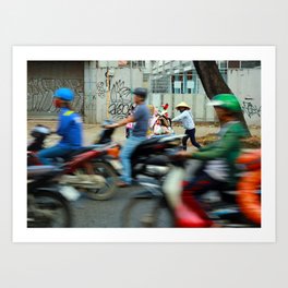 Rush Hour Mopeds, Ho Chi Minh City Art Print