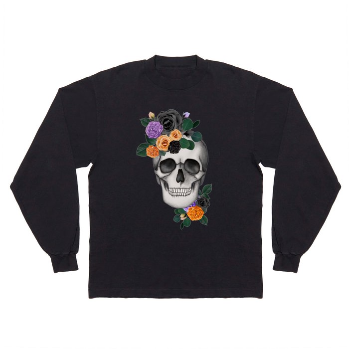 Flowers Scull Long Sleeve T Shirt