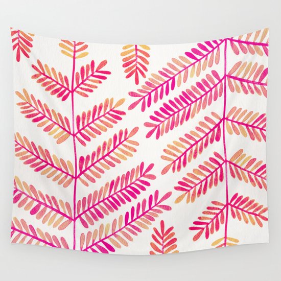 Leaflets – Pink Ombré Palette Wall Tapestry