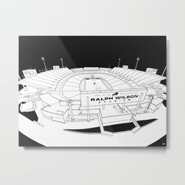 Ralph Wilson Stadium Metal Print | Grayscale, Orchardpark, Illustration, 716, Buffalo, Ralphwilson, Football, Digitalillustration, Digital, Drawing 