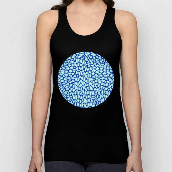 Blue Glitter Leopard Print Unisex Tank Top