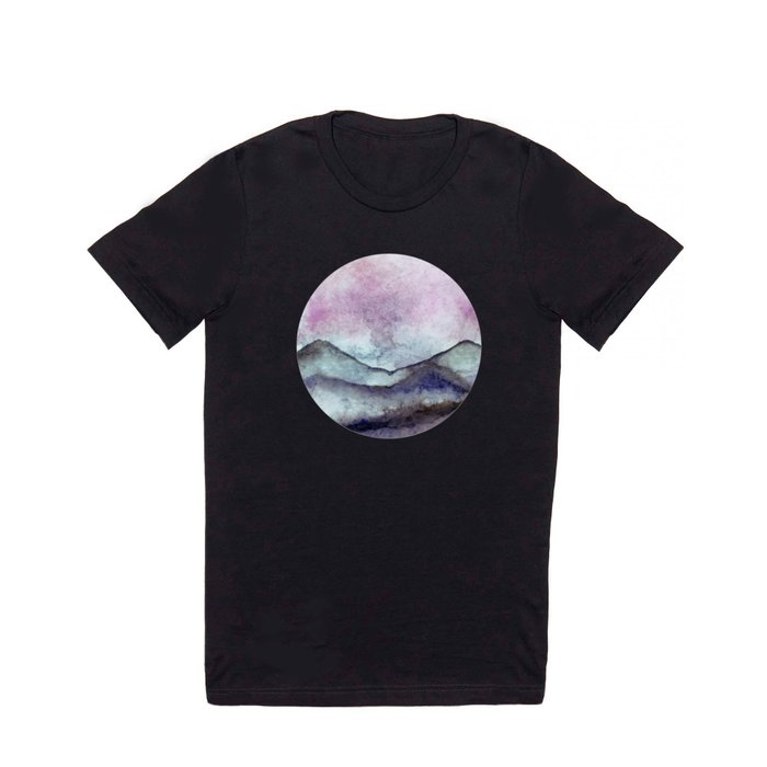 Purple Tone Landscape In Watercolor T Shirt