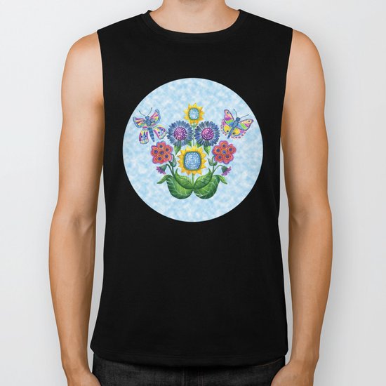Butterfly Playground on a Summer Day Biker Tank