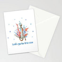 Anchor Watercolor illustration Stationery Card