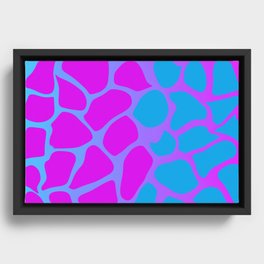 Hot Pink and Light Blue Gradient Framed Canvas