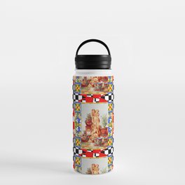 Italian,Sicilian art,majolica,tiles,baroque art Water Bottle