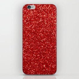 red glitter sparkle  iPhone Skin