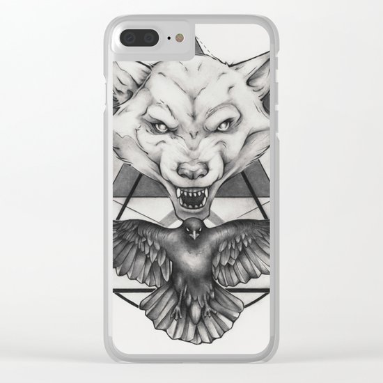 Wolf and Crow - Emblem Clear iPhone Case