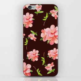 Peach Flower pattern vintage floral art iPhone Skin
