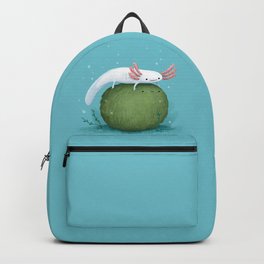 Axolotl on a Mossball Backpack