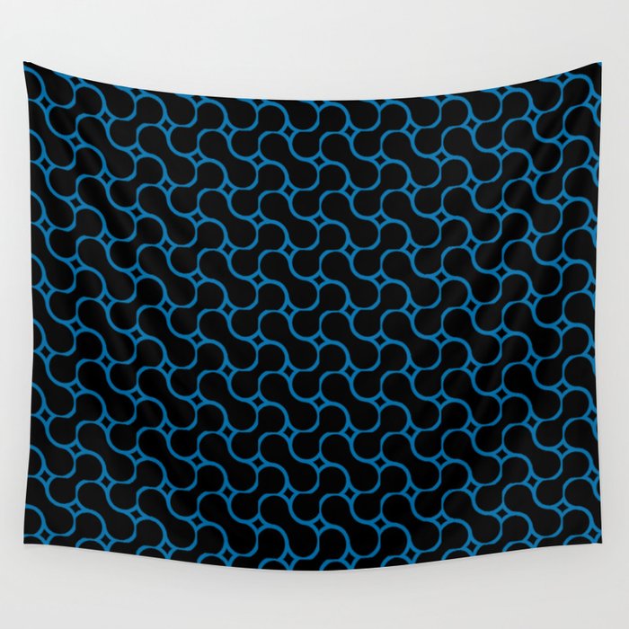 curves pattern with black background Wall Tapestry