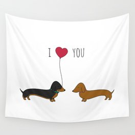 DACHSHUND LOVE Wall Tapestry