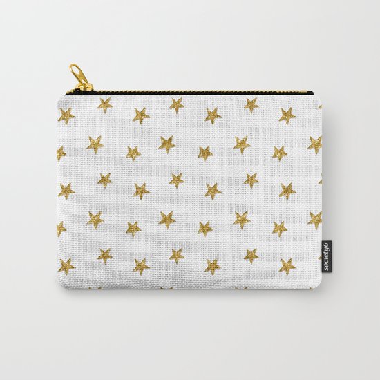 Merry christmas-Stars shining brightly-Gold glitter pattern Carry-All Pouch