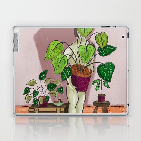 boys with love for plants illustration painting Laptop & iPad Skin