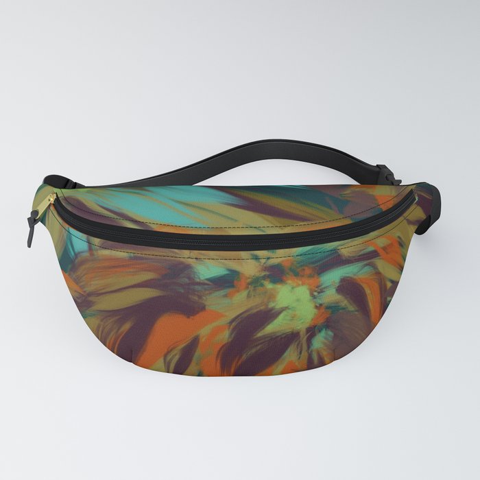 Fancy Flowers No2 - teal and red Fanny Pack