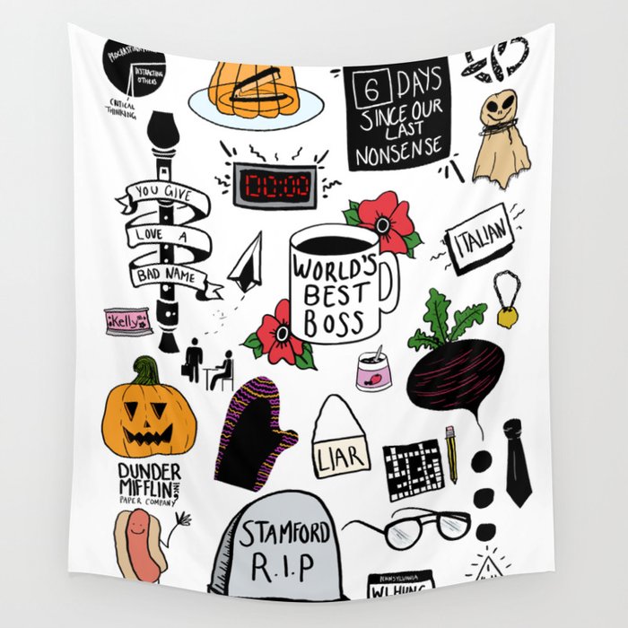 The Office doodles Wall Tapestry