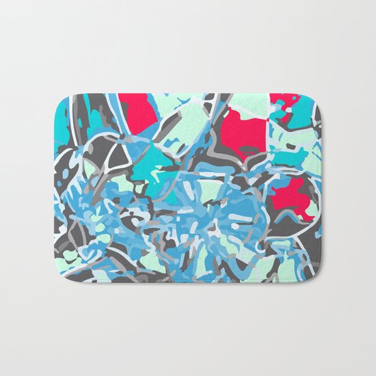 light trails blue Bath Mat