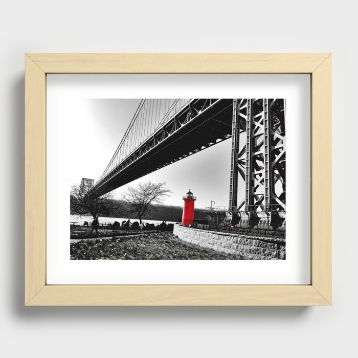 The Little Red Lighthouse - George Washington Bridge NYC Recessed Framed Print