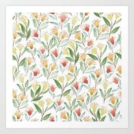 Colourful gum blossoms Art Print