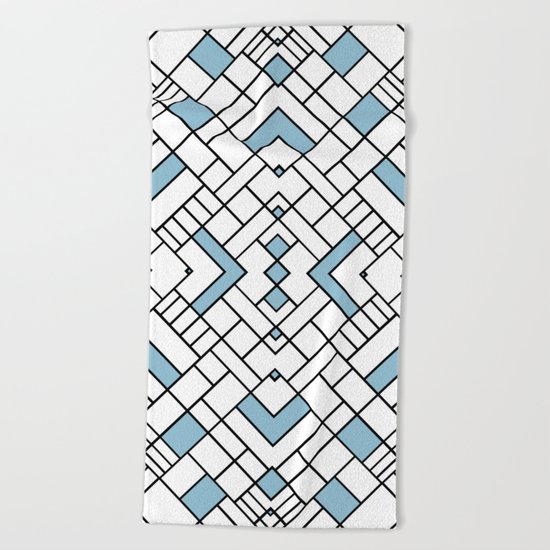 PS Grid 45 Sky Blue Beach Towel