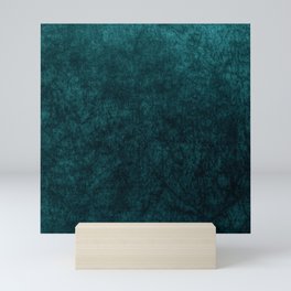 Teal Blue Velvet Texture Mini Art Print