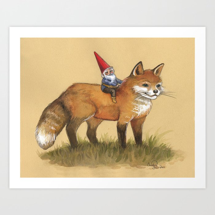 Gnome and Fox Art Print