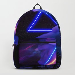 Neon palms landscape: Triangle Backpack