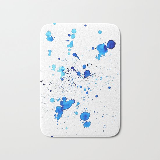 Blue Splatter Bath Mat