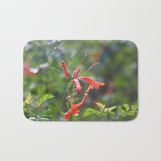 Rain drops and Flower Bath Mat