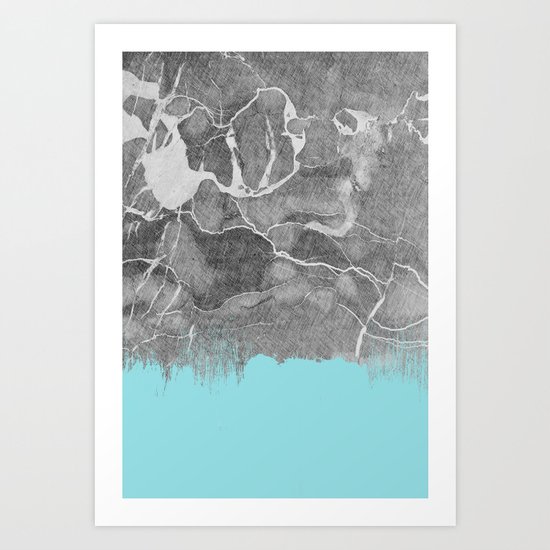 Crayon Marble and Sea Art Print