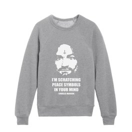 Manson Family - I am scratching you peace symboles in your mind Kids Crewneck
