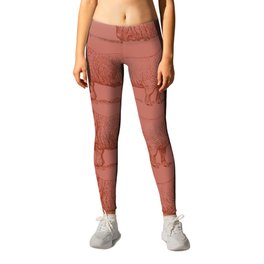 Sheeps in terracota clay and blush pink. Feng shui for love. Leggings