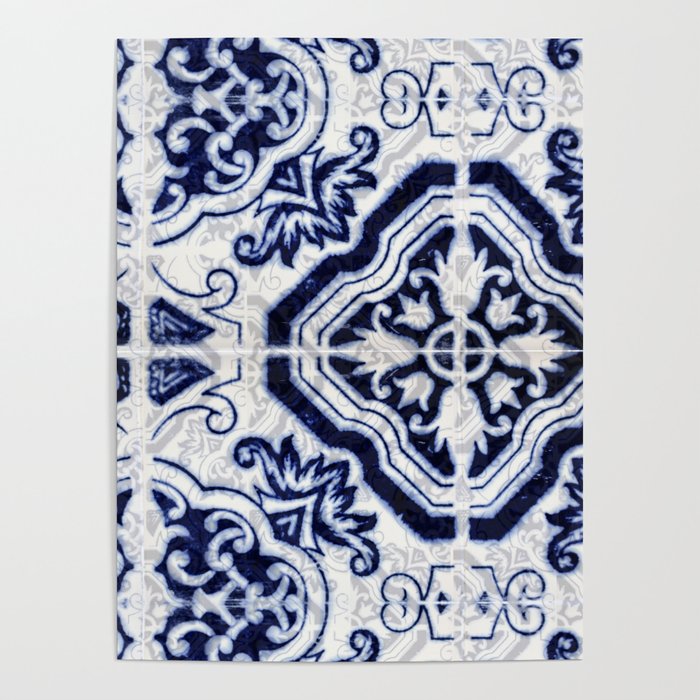 Azulejo VI - Portuguese hand painted tiles Poster