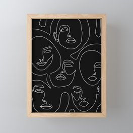 Faces in Dark Framed Mini Art Print