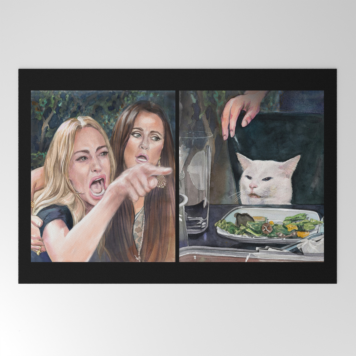 Woman Yelling At Cat Meme 3 Welcome Mat By Fablica Society6