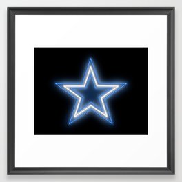 Dallas Cowboy Star Type Neon Design Framed Art Print